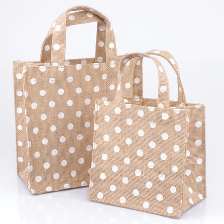 Shopper Juta a Pois Naturale