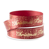 Nastro Doppio Raso Glitterato Christmas Time