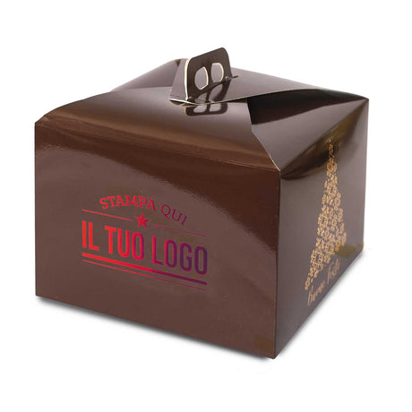 Portapanettone Basso Personalizzato Linea Albero 1 Kg