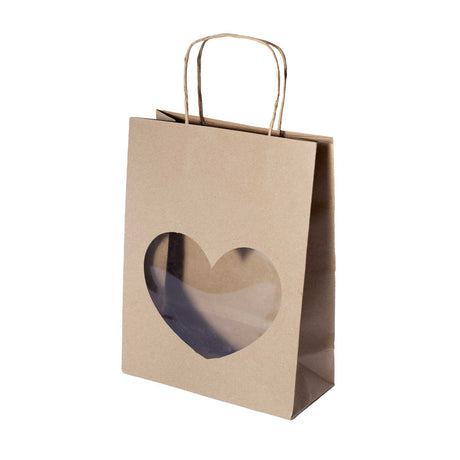 Shopper Carta Kraft con Finestra a Cuore