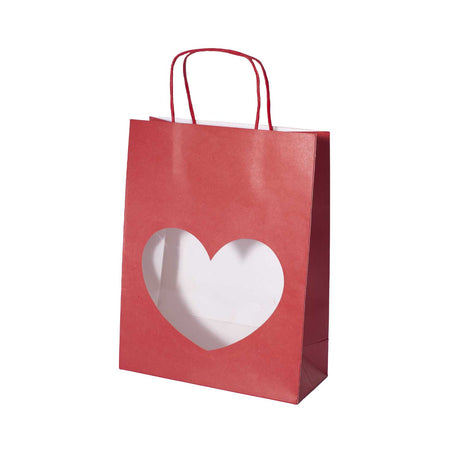 Shopper Carta Kraft con Finestra a Cuore