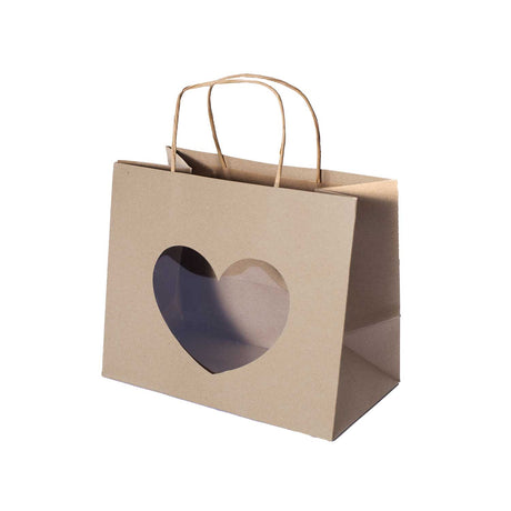 Shopper Carta Kraft con Finestra a Cuore