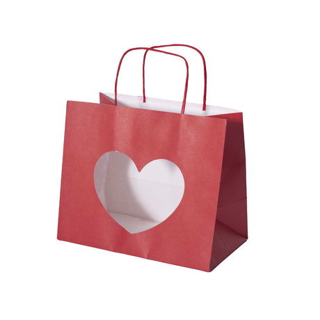 Shopper Carta Kraft con Finestra a Cuore