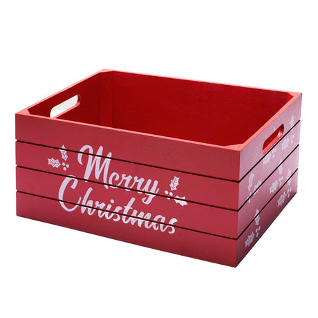 Set 3 Cesto Legno Merry Christmas