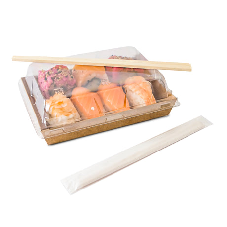 Kit scatola sushi con bacchette di legno imbustate