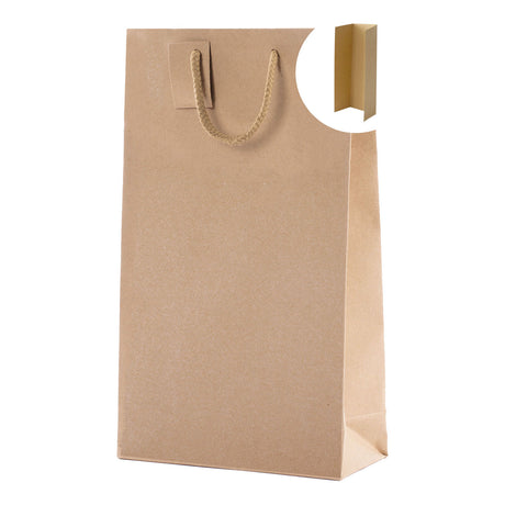 Shopper 3 Bottiglie Carta Kraft Lusso con Separatore