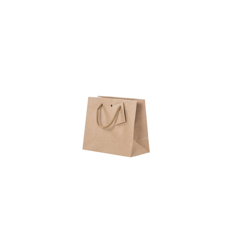 Shopper Carta Kraft con Tag & Foro Avana