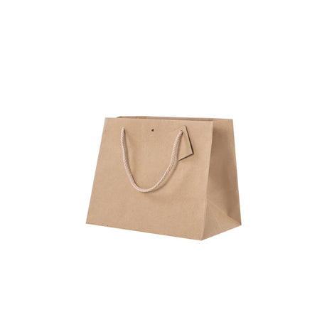 Shopper Carta Kraft con Tag & Foro Avana