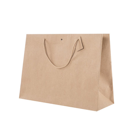 Shopper Carta Kraft con Tag & Foro Avana