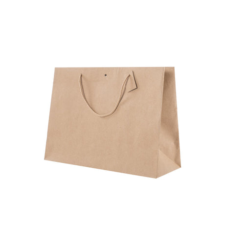 Shopper Carta Kraft con Tag & Foro Avana