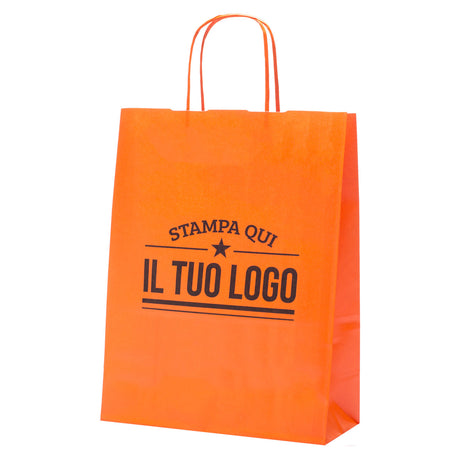 Buste Shopper Carta Arancione Personalizzabile