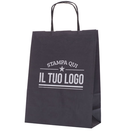 Buste Shopper Carta Nero Personalizzabile