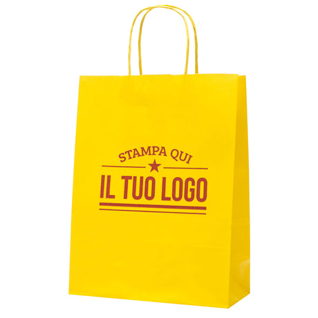 Buste Shopper Carta Gialla Personalizzabile